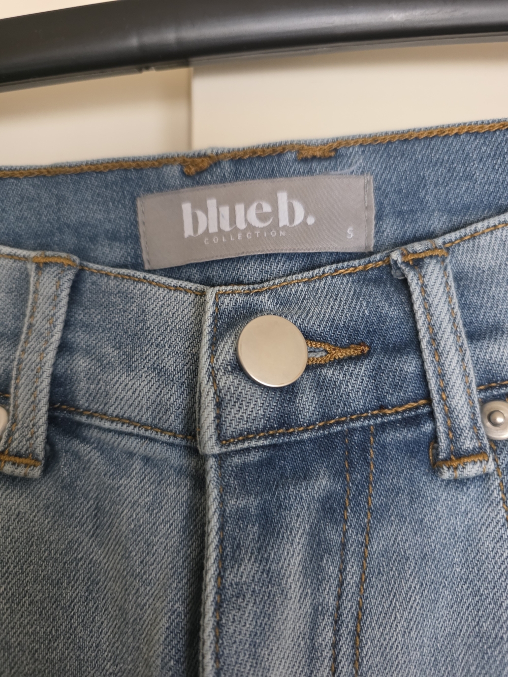 Patchwork Wide-Leg Women’s Jeans - Light Blue - Picture 3 of 3